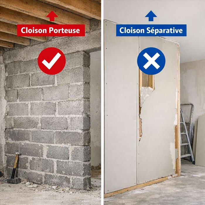 Cloison porteuse ou séparative : comment les reconnaître ?
