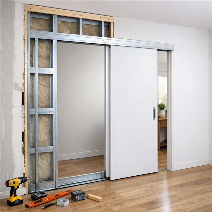 Porte à galandage dans une cloison : guide d’installation