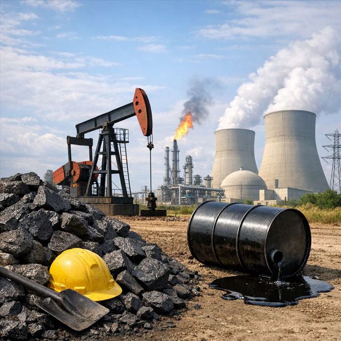 Principales énergies non renouvelables : charbon, pétrole, gaz et nucléaire