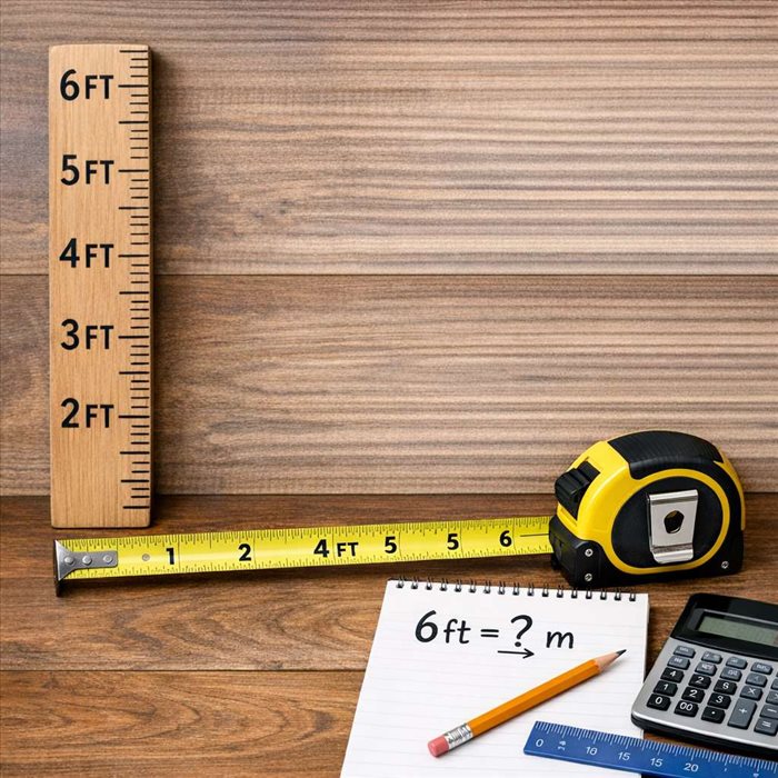 6 pieds en mètres : conversion simple, rapide et précise