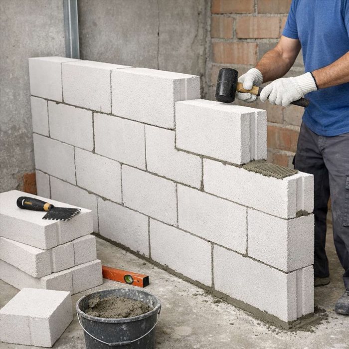 Poser une cloison en béton cellulaire : guide simple et rapide