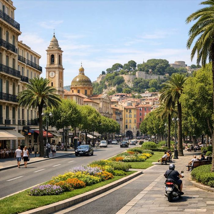 Avenue Félix-Faure à Nice : élégante transition vers la vieille ville