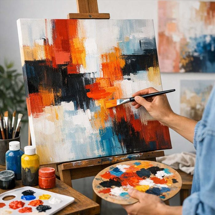 Comment peindre un tableau abstrait moderne facilement ?