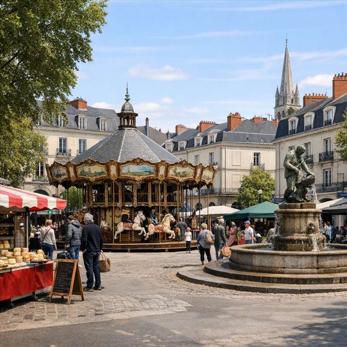 Place Viarme à Nantes : traditions locales et marché vivant