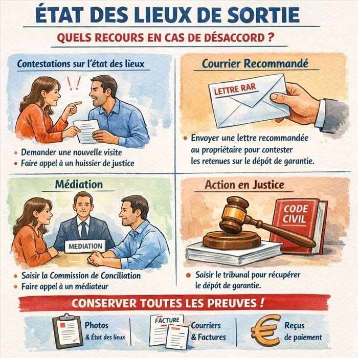 État des lieux de sortie : recours en cas de désaccord